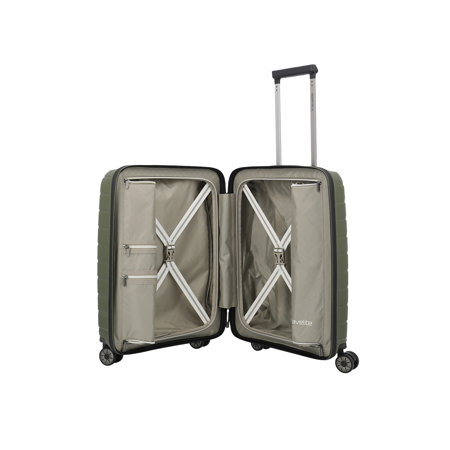 Travelite Air Base 4-Rollen Trolley S mit Vortasche-Olive