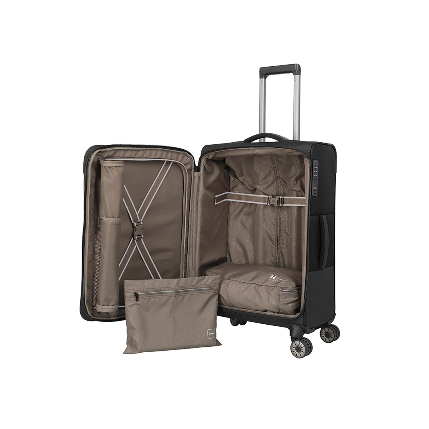 Travelite Crosslite 4-Rollen Trolley M EXP-Schwarz