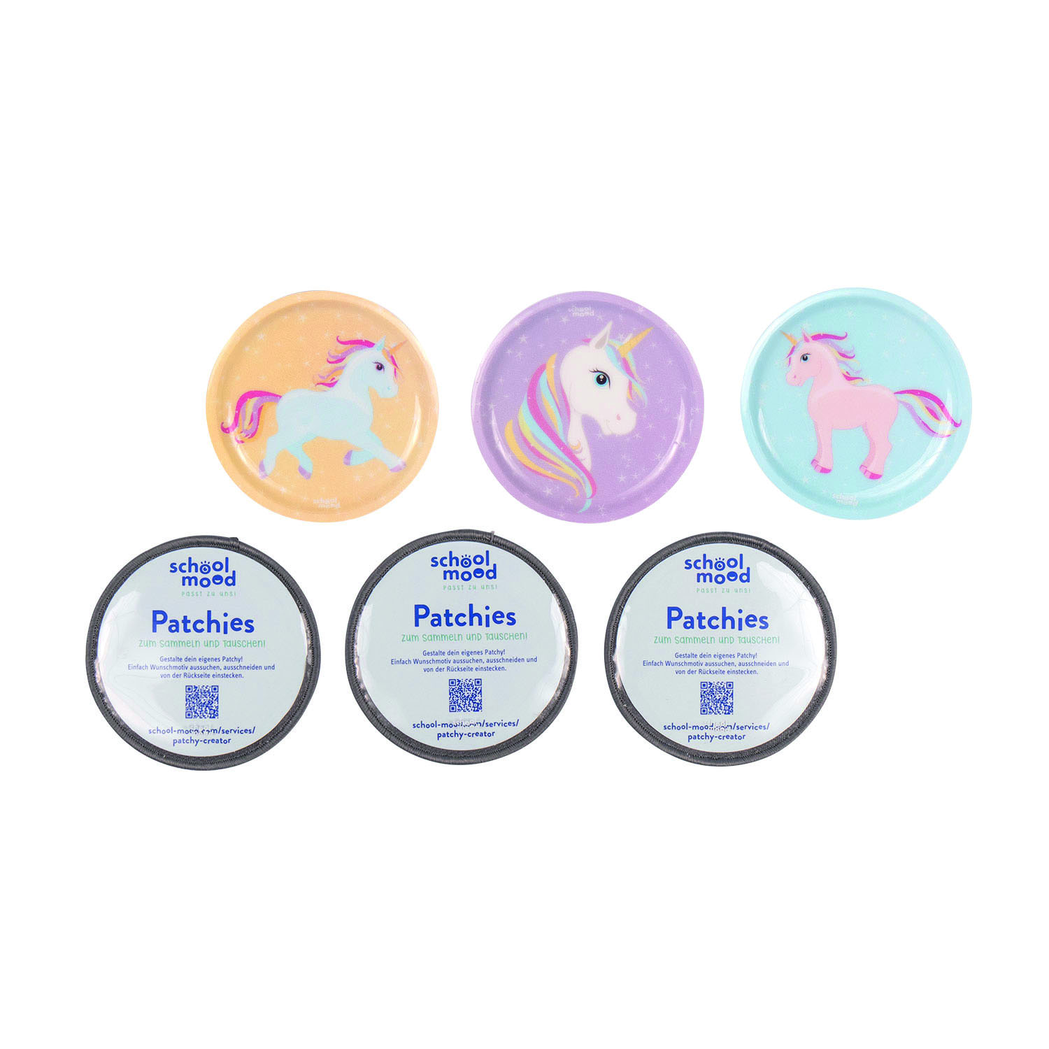 School Mood Patchy-Set - 6-teiliges Set-Einhorn