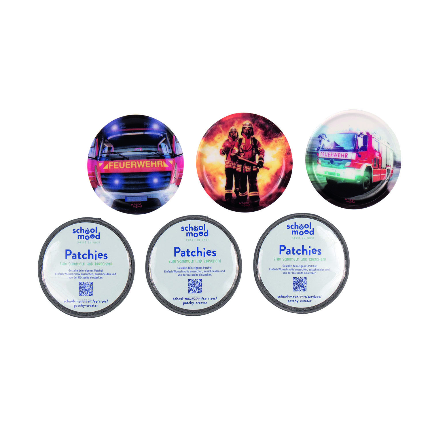 School Mood Patchy-Set - 6-teiliges Set-Feuerwehr
