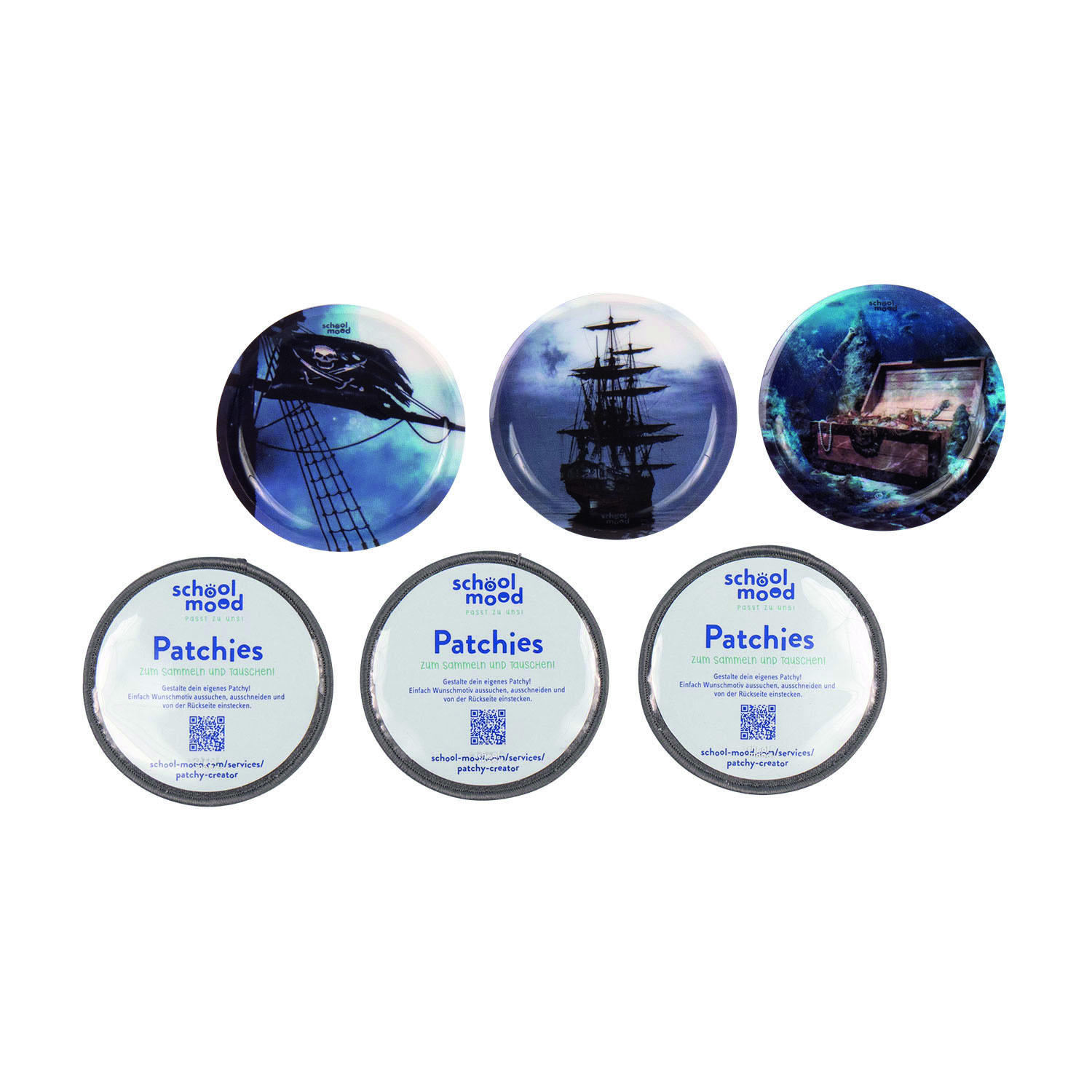 School Mood Patchy-Set - 6-teiliges Set-Pirat