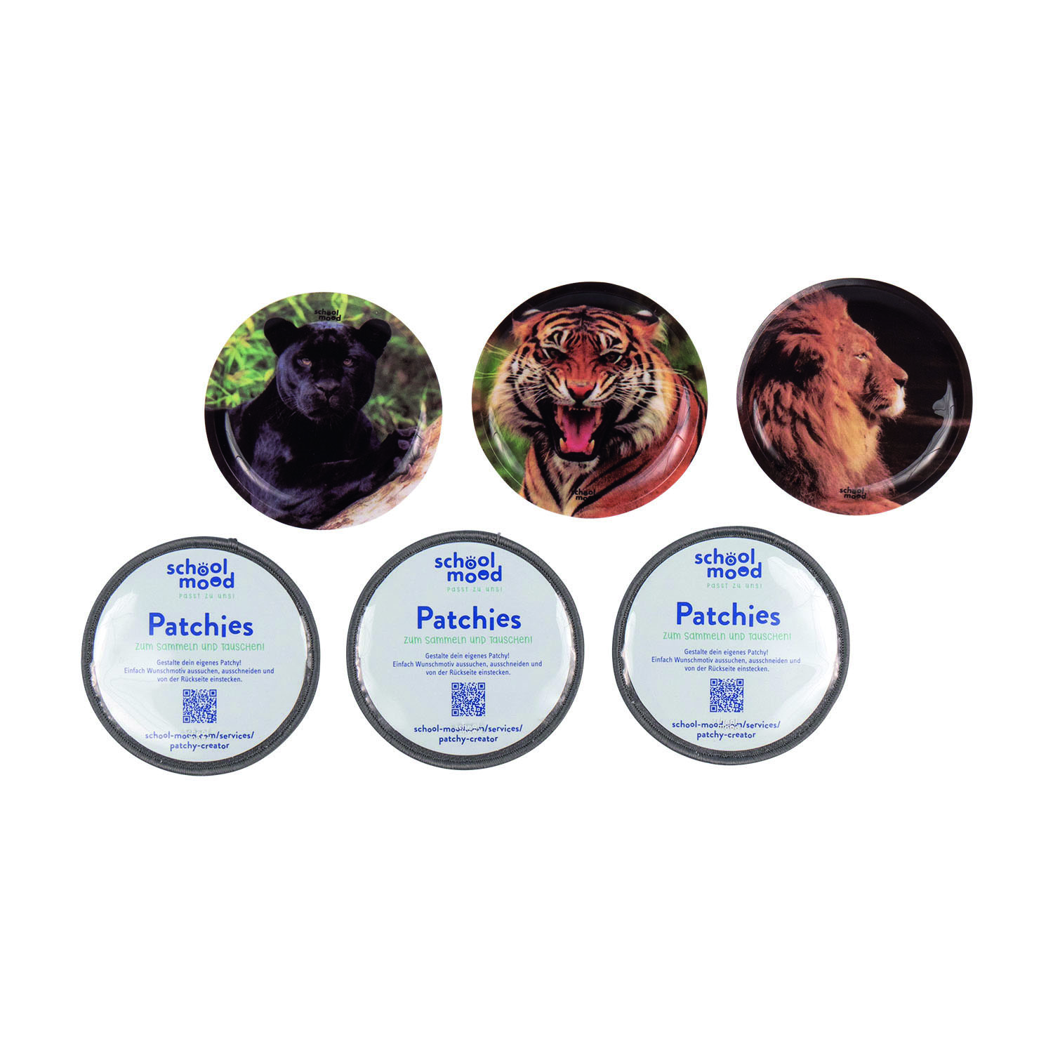 School Mood Patchy-Set - 6-teiliges Set-Raubtiere
