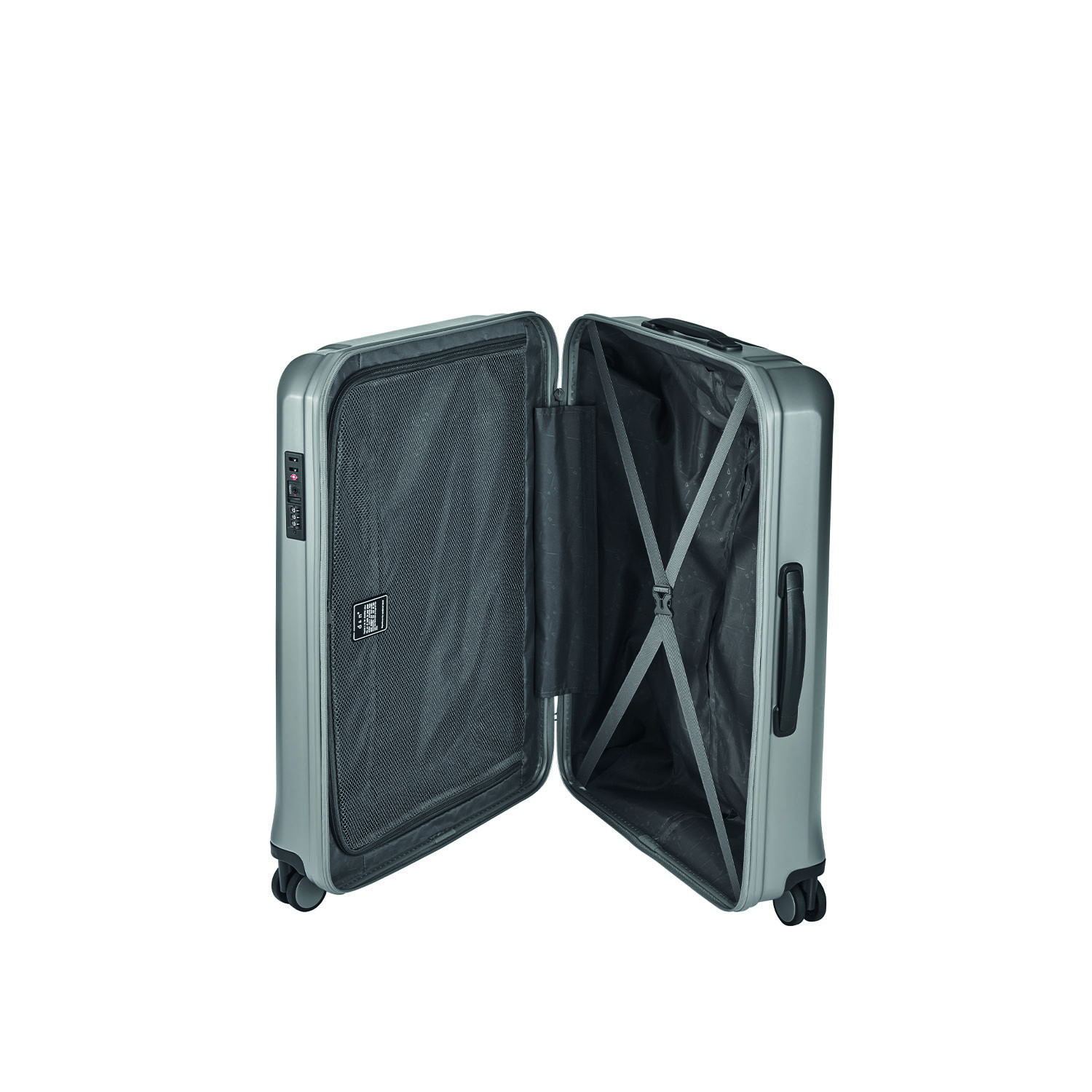 D&N Lederwaren Travel Line 8100 4 Rollen Trolley 65cm-silber