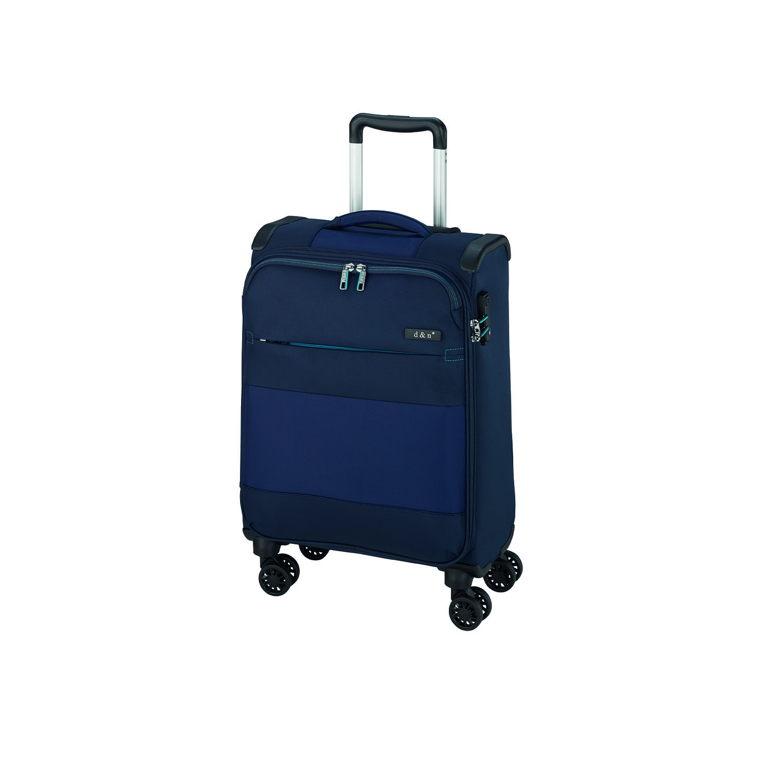D&N Lederwaren Travel Line 9004 4 Rollen Bordtrolley 55cm-Blau