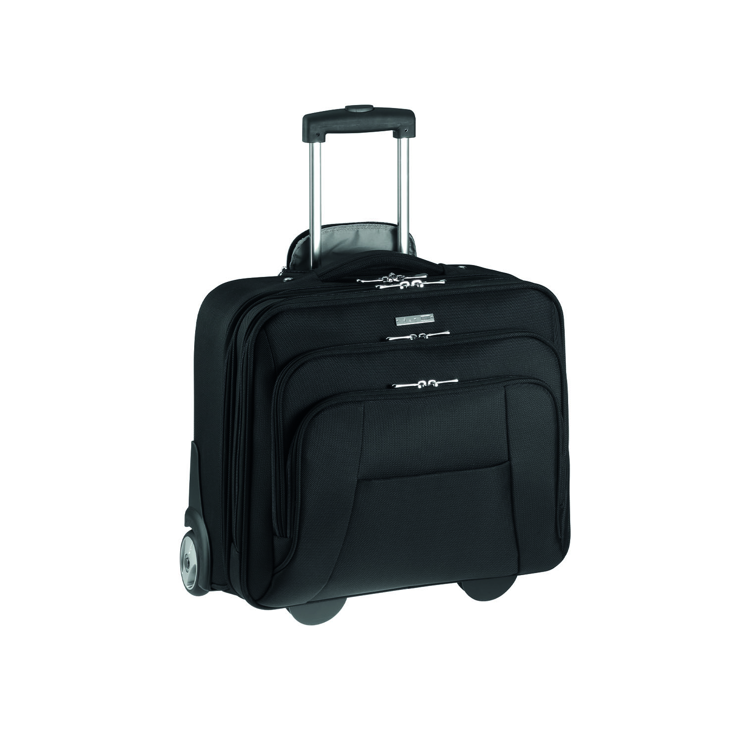 D&N Lederwaren Business Line - 2 Rollen Businesstrolley 34cm-Schwarz