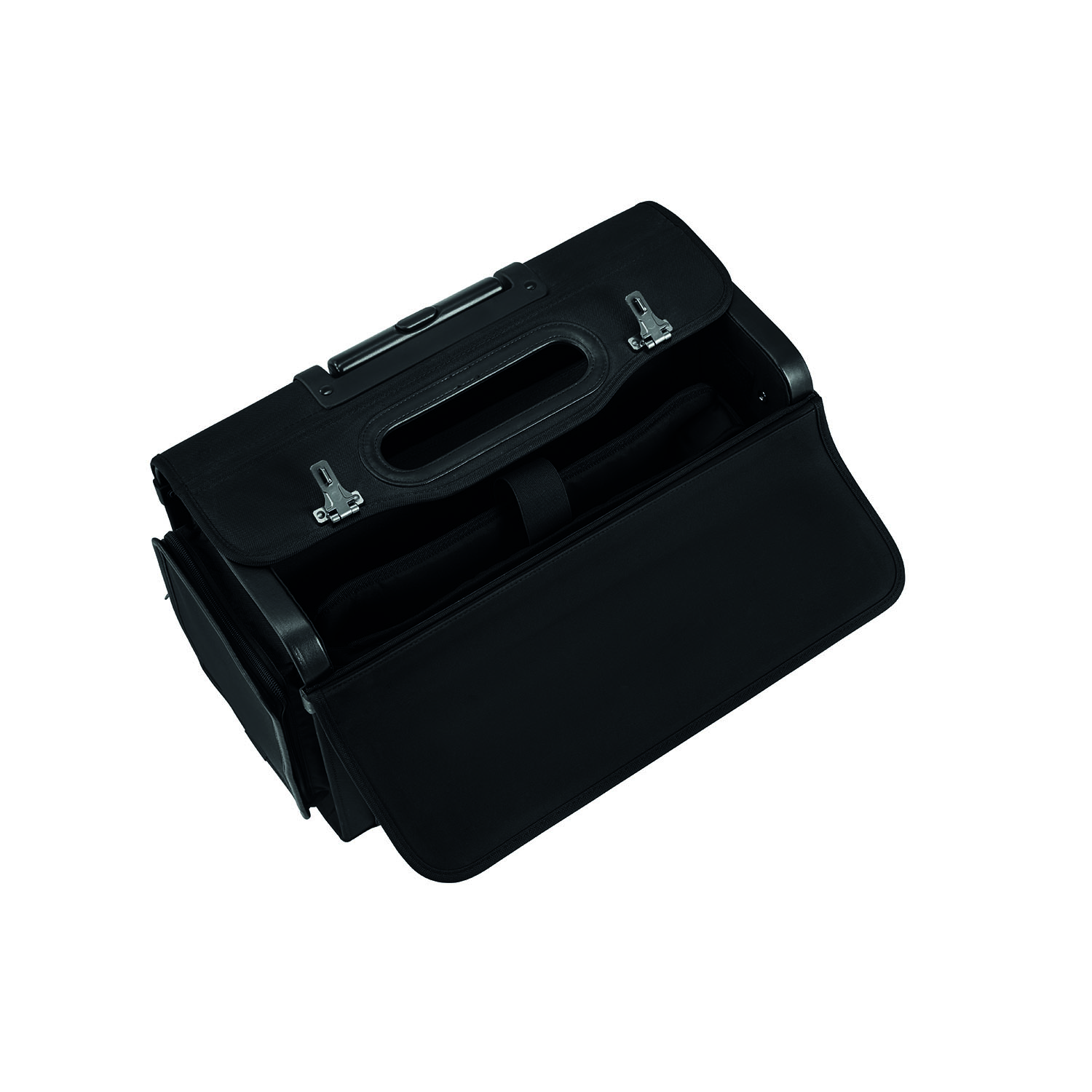 D&N Lederwaren Business Line - 2 Rollen Pilotenkoffer Trolley-Schwarz