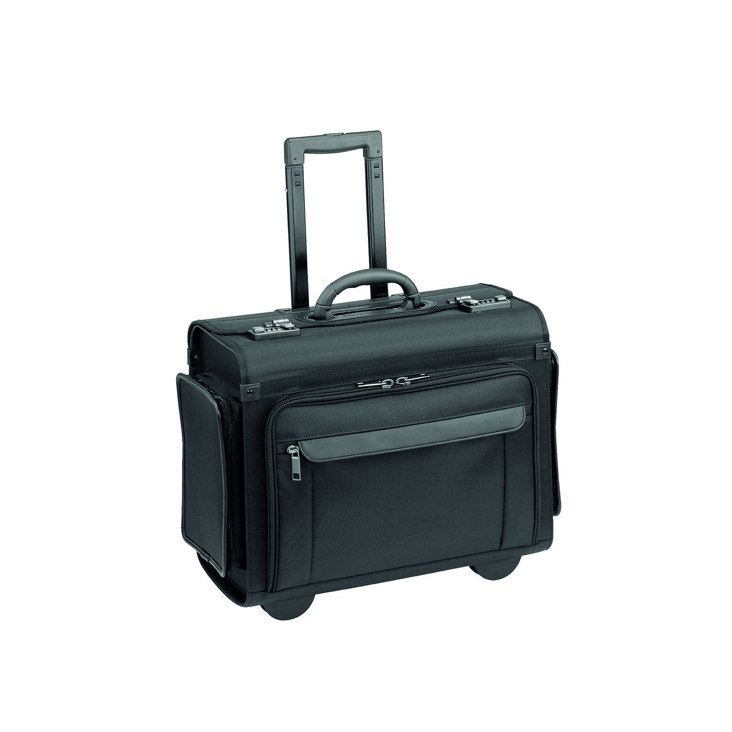 D&N Lederwaren Business Line - 2 Rollen Pilotenkoffer Trolley-Schwarz
