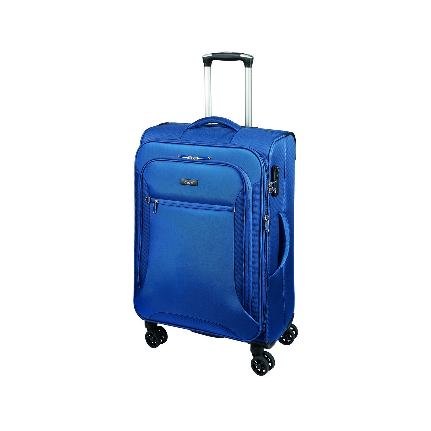 D&N Lederwaren Travel Line 6404 - 4 Rollen Trolley 78cm-Blau