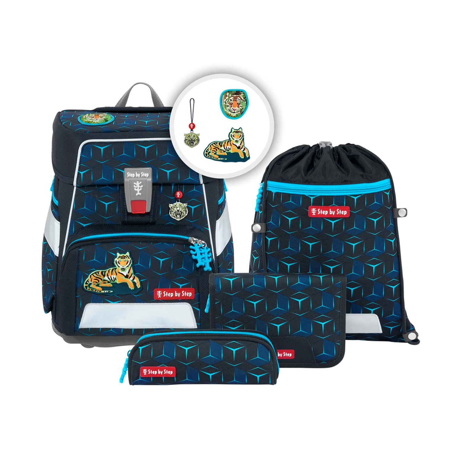 Step by Step Space Shine - Schulranzen-Set 5-teilig-Tiger Night Kimba