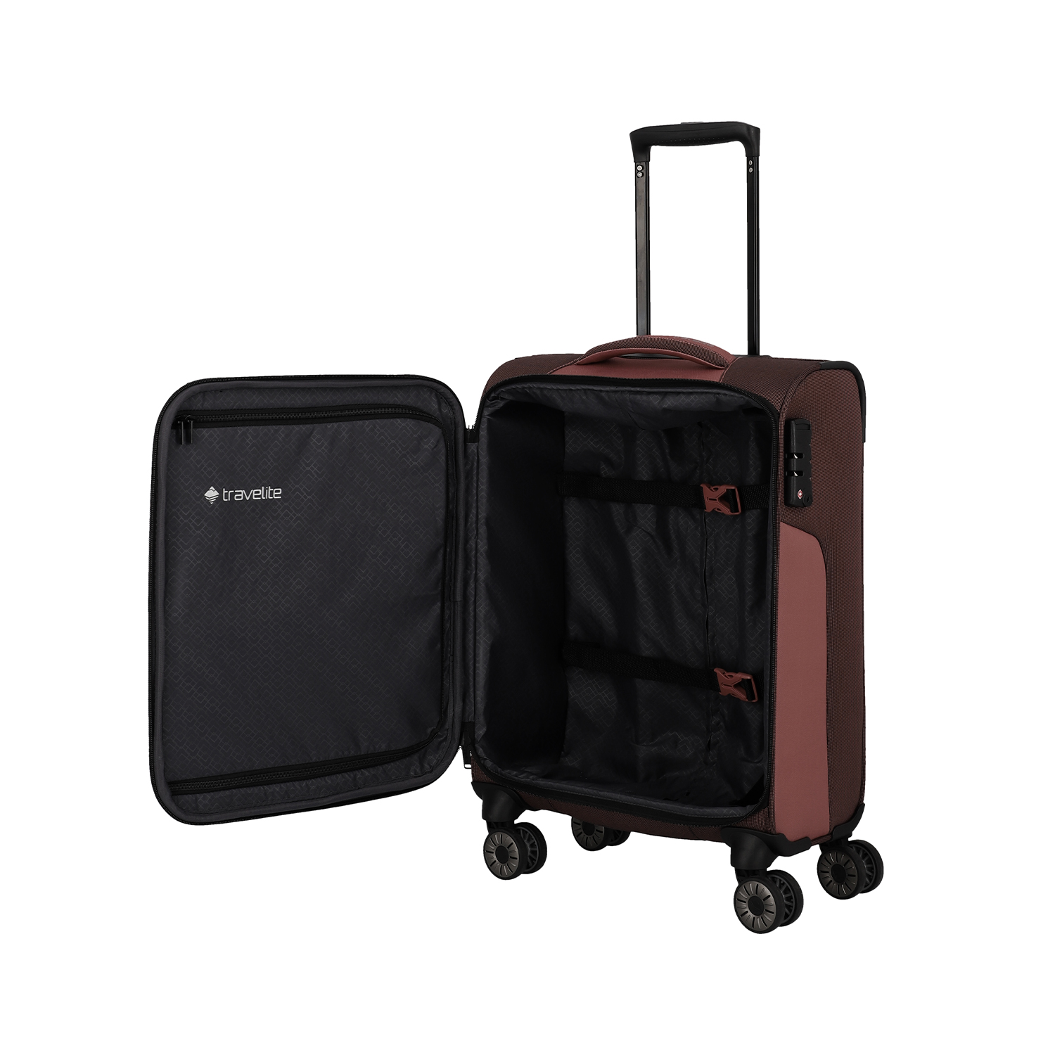 Travelite Viia - 4 Rollen Bordtrolley S 55cm-Frühlingsrose