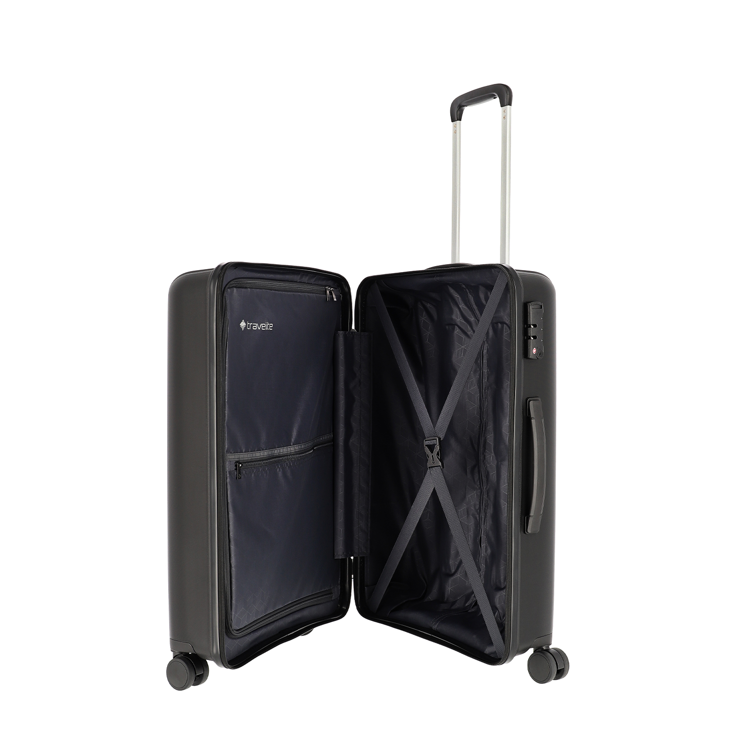 Travelite Vaka - 4 Rollen Trolley M 65cm-Schwarz