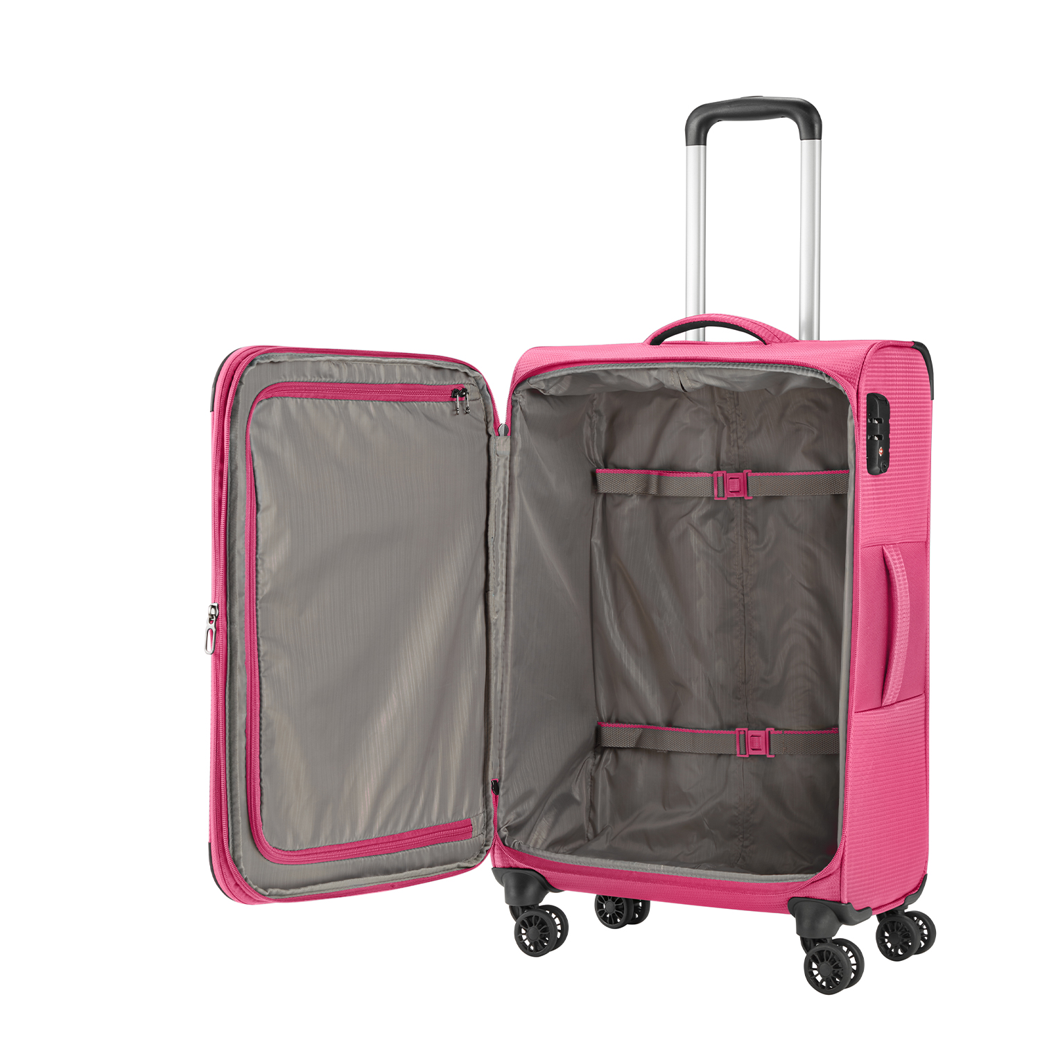 Travelite Seaside - 4-Rollen Trolley M-Pink