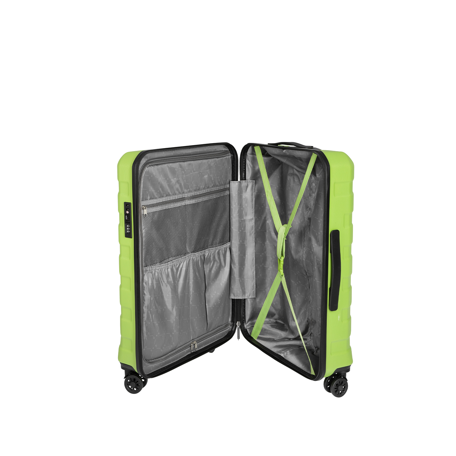 D&N Lederwaren Travel Line 2400 - 4-Rollen Trolley 78-limette