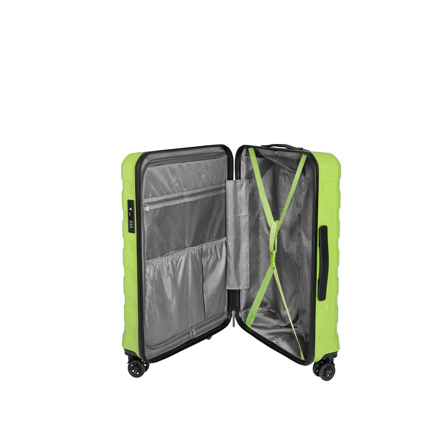 D&N Lederwaren Travel Line 2400 - 4-Rollen Trolley 68-limette