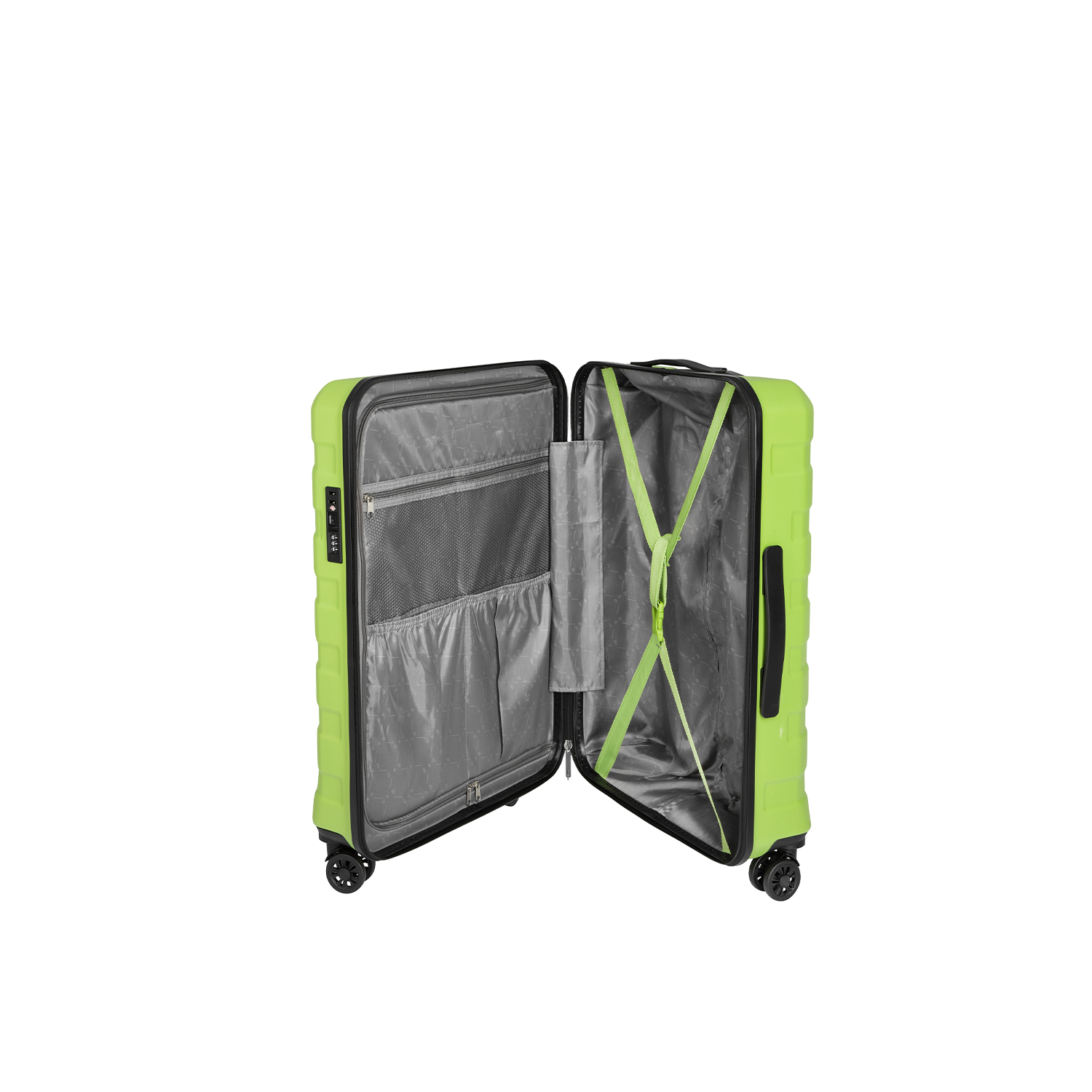 D&N Lederwaren Travel Line 2400 - 4-Rollen Bordtrolley 54-limette