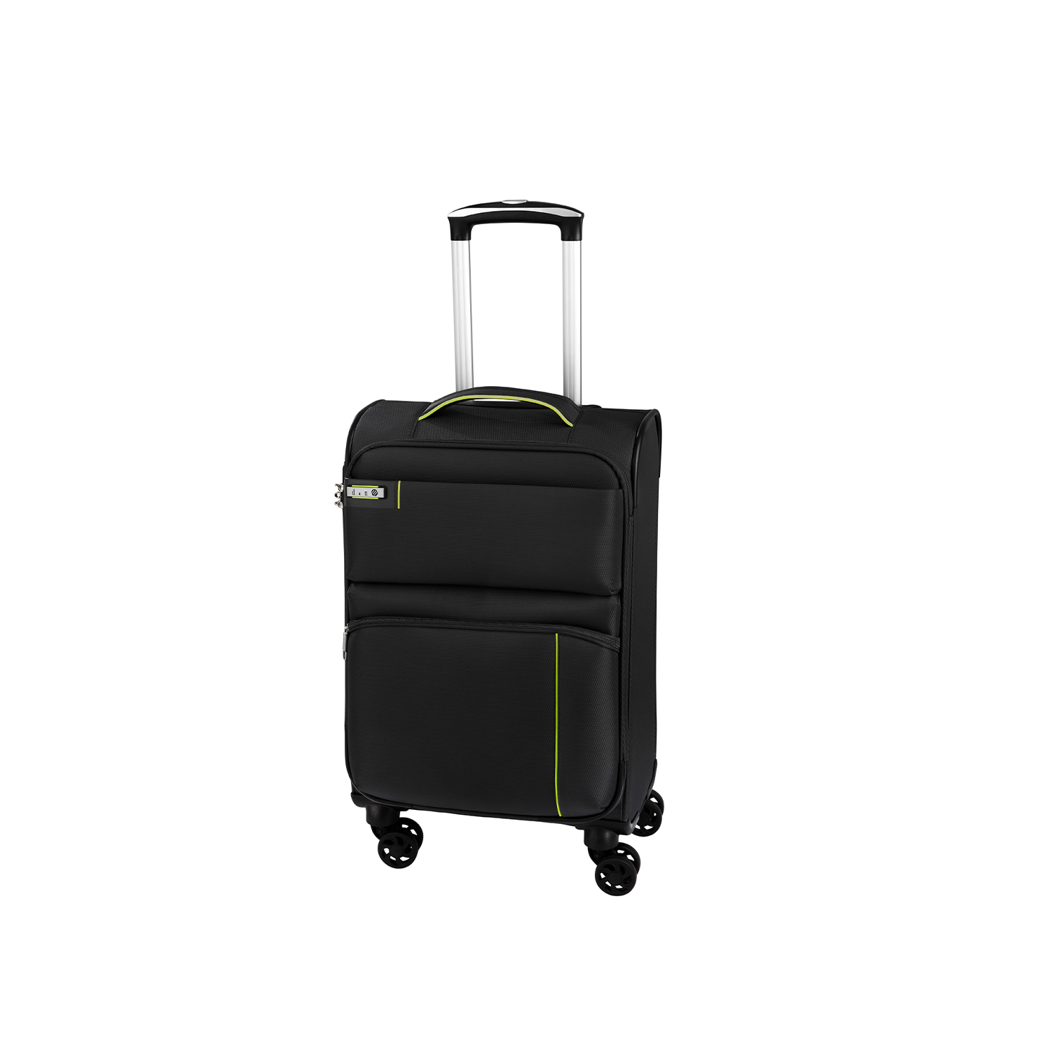 D&N Lederwaren Travel Line 6704 - 4-Rollen Trolley M 65cm EXP-Schwarz