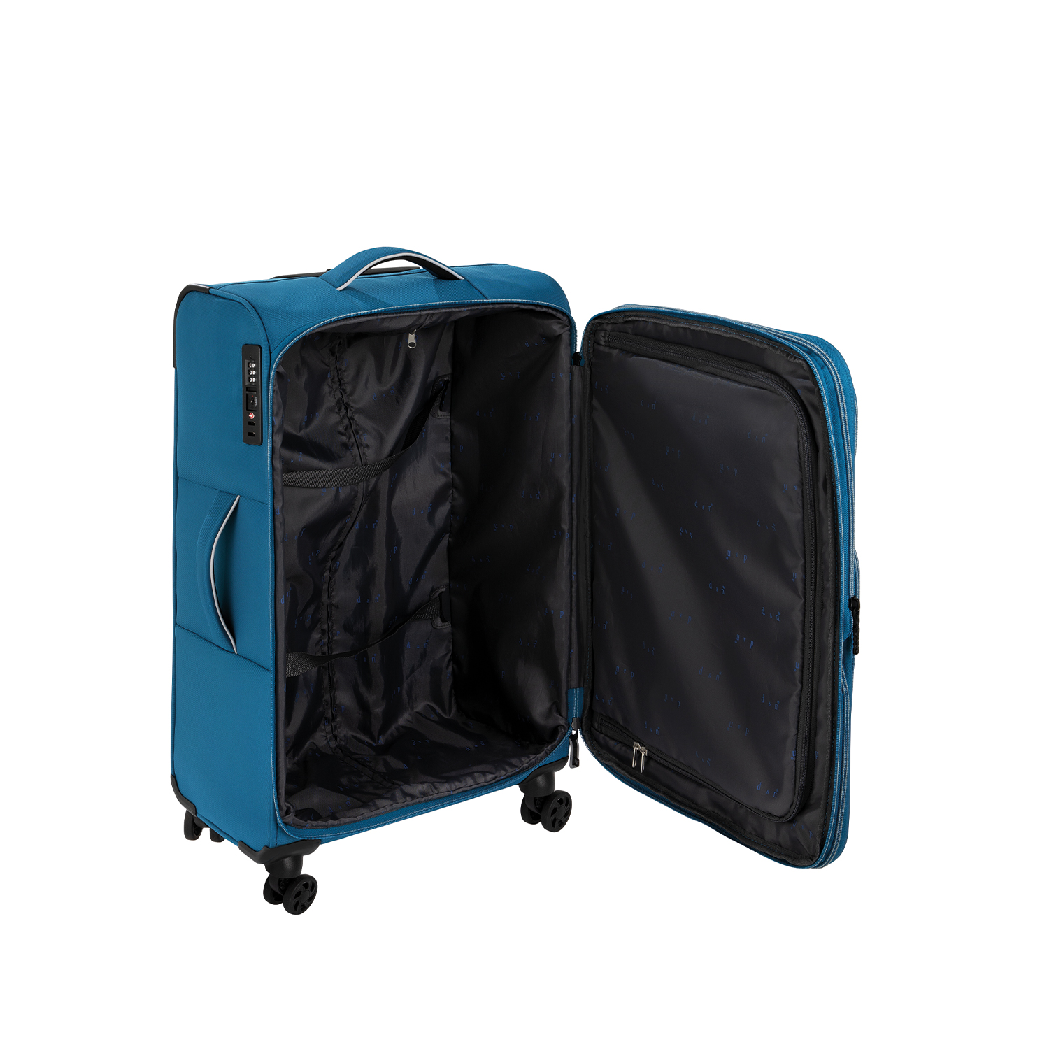 D&N Lederwaren Travel Line 9204 - 4 Rollen Trolley 76cm-Blau