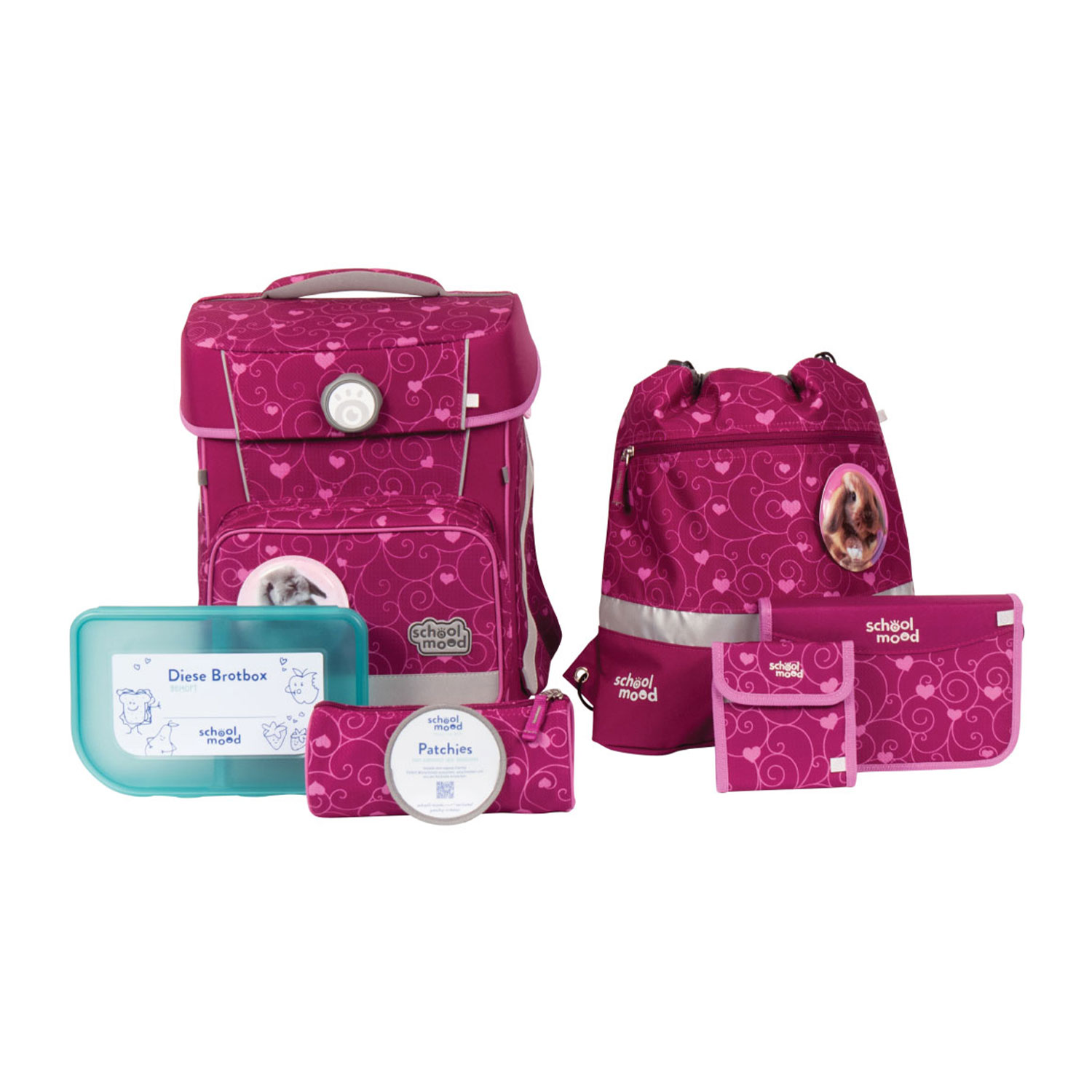 School Mood Champion Maxx - 7-teiliges Schulranzenset-Hanna. Hase