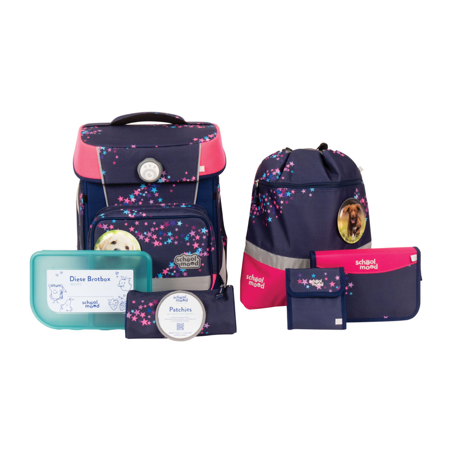 School Mood Champion Maxx - 7-teiliges Schulranzenset-Leni. Hund
