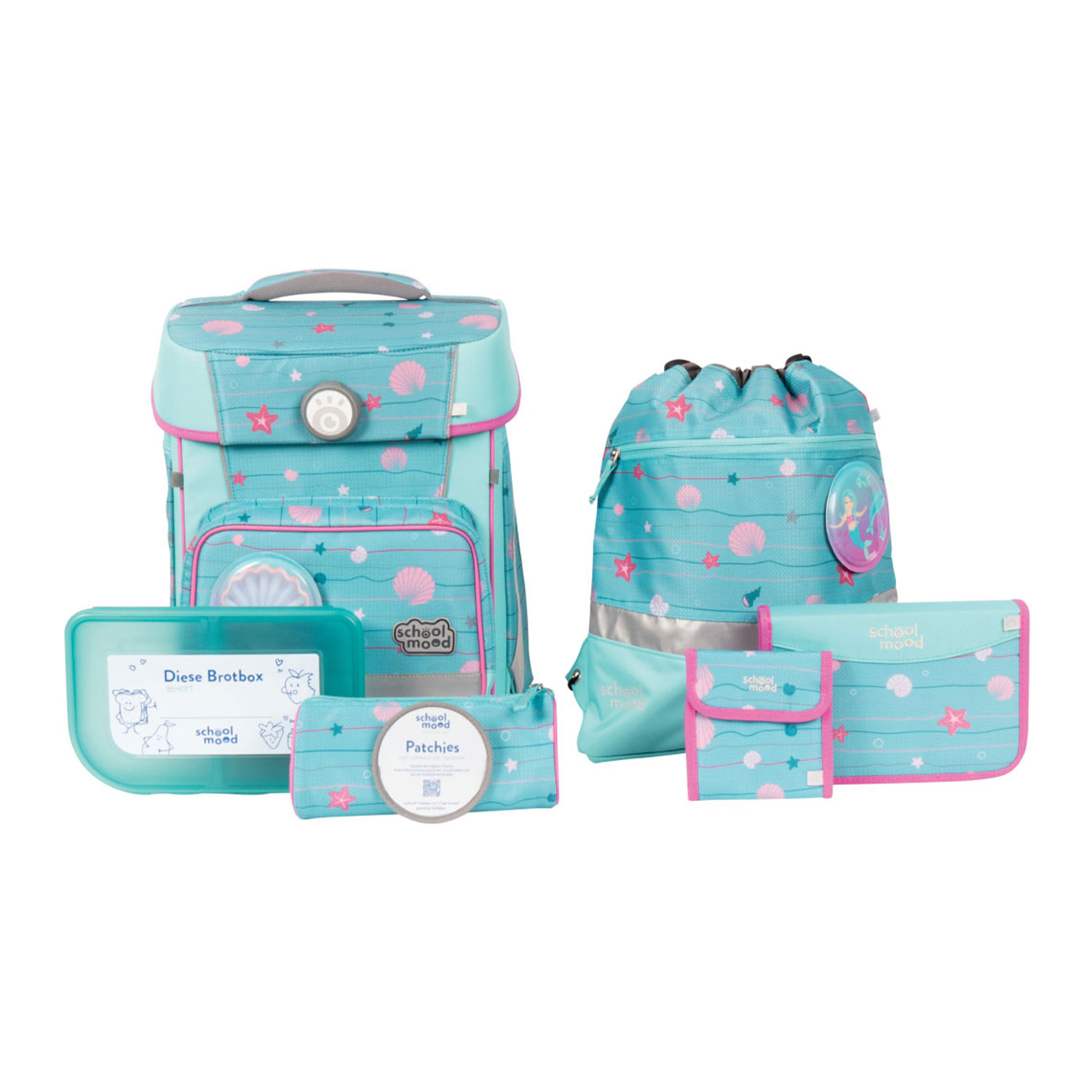 School Mood Champion Maxx - 7-teiliges Schulranzenset-Lilly. Meerjungfrau