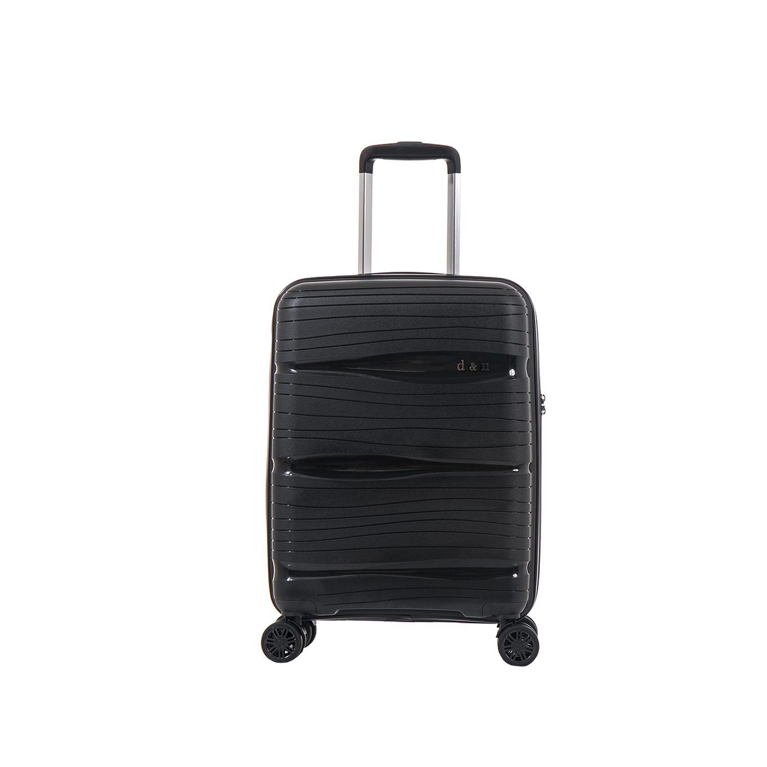 D&N Lederwaren Travel Line 4300 4 Rollen Trolley 76-Schwarz