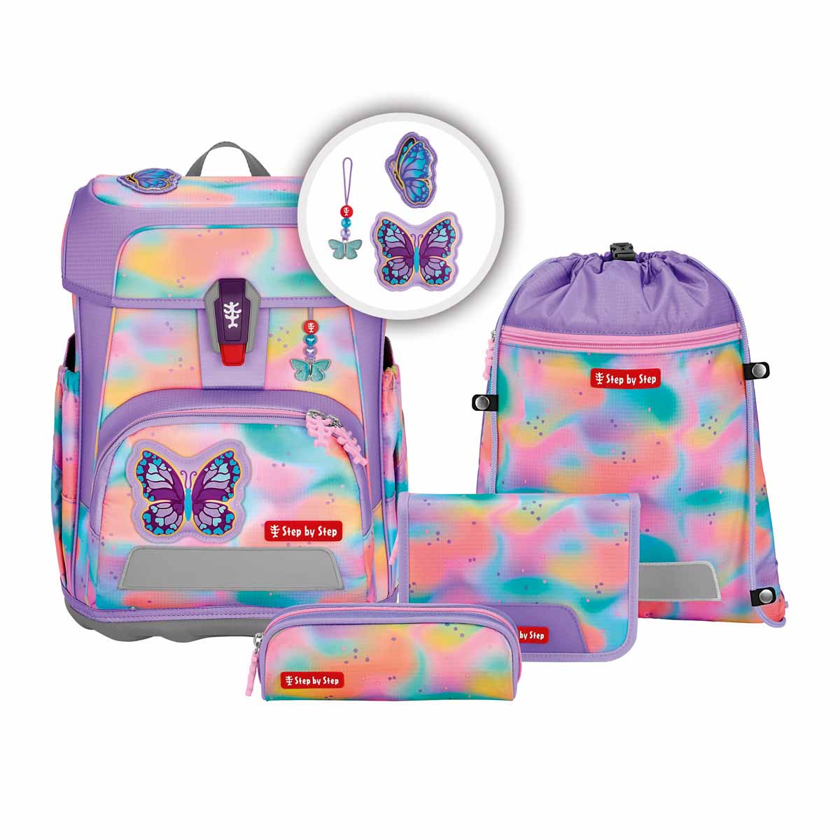 Step by Step Cloud Flash Schulranzen Set 5-teilig-Butterfly Luna