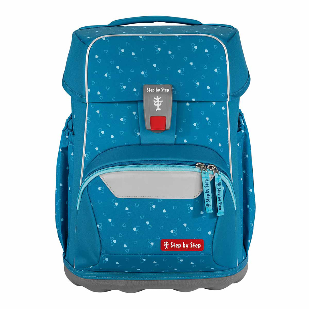 Step by Step Basis Schulranzen Set 4-teilig-Blue Hearts