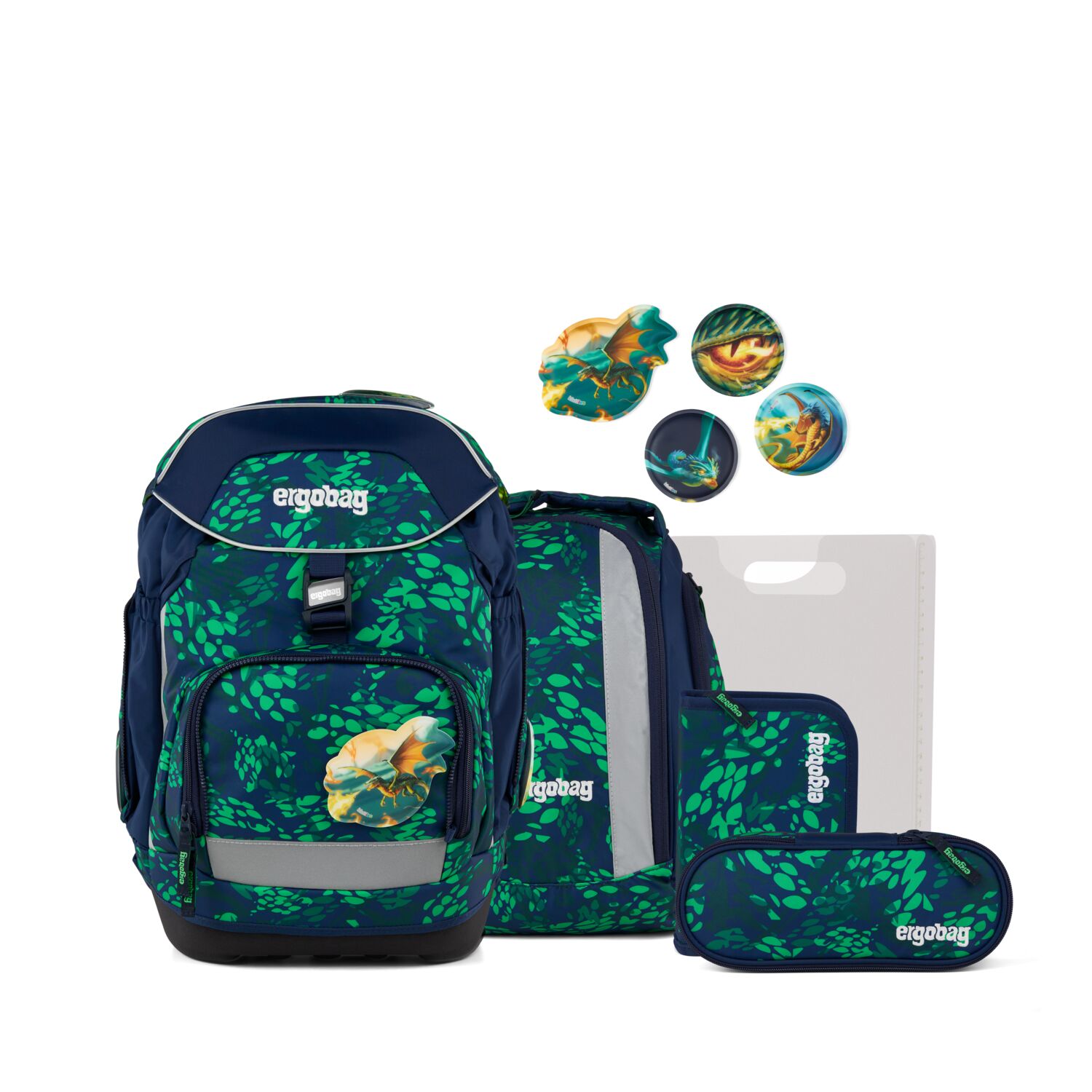 Ergobag Pack Schulrucksack Set 6-teilig-DrachenbezwingBär