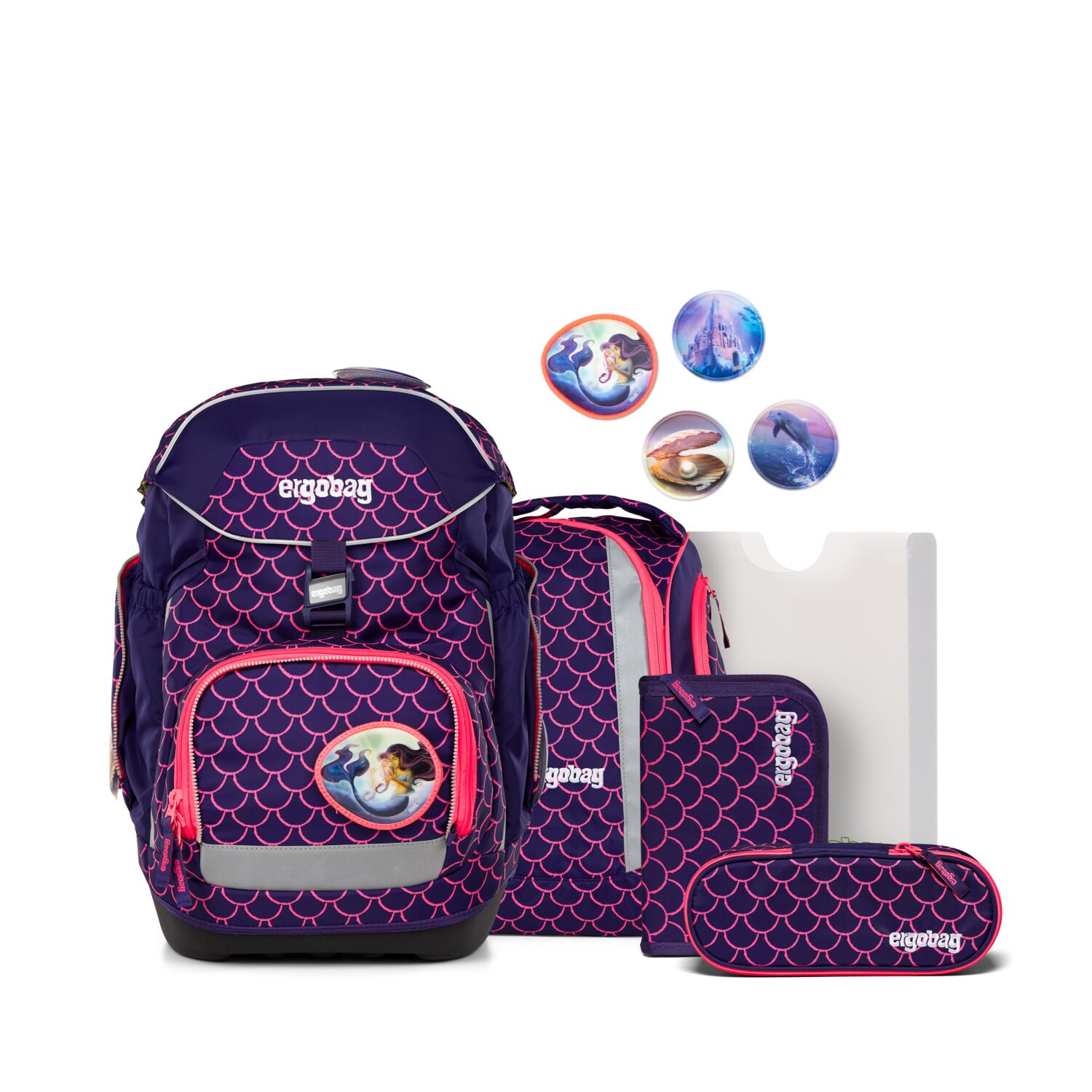 Ergobag Pack Schulrucksack Set 6-teilig-PerlentauchBär
