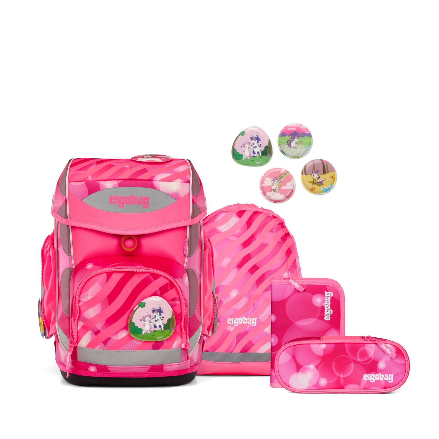 Ergobag Cubo Schulranzen Set 5-teilig-KuntBärbuntes Einhorn