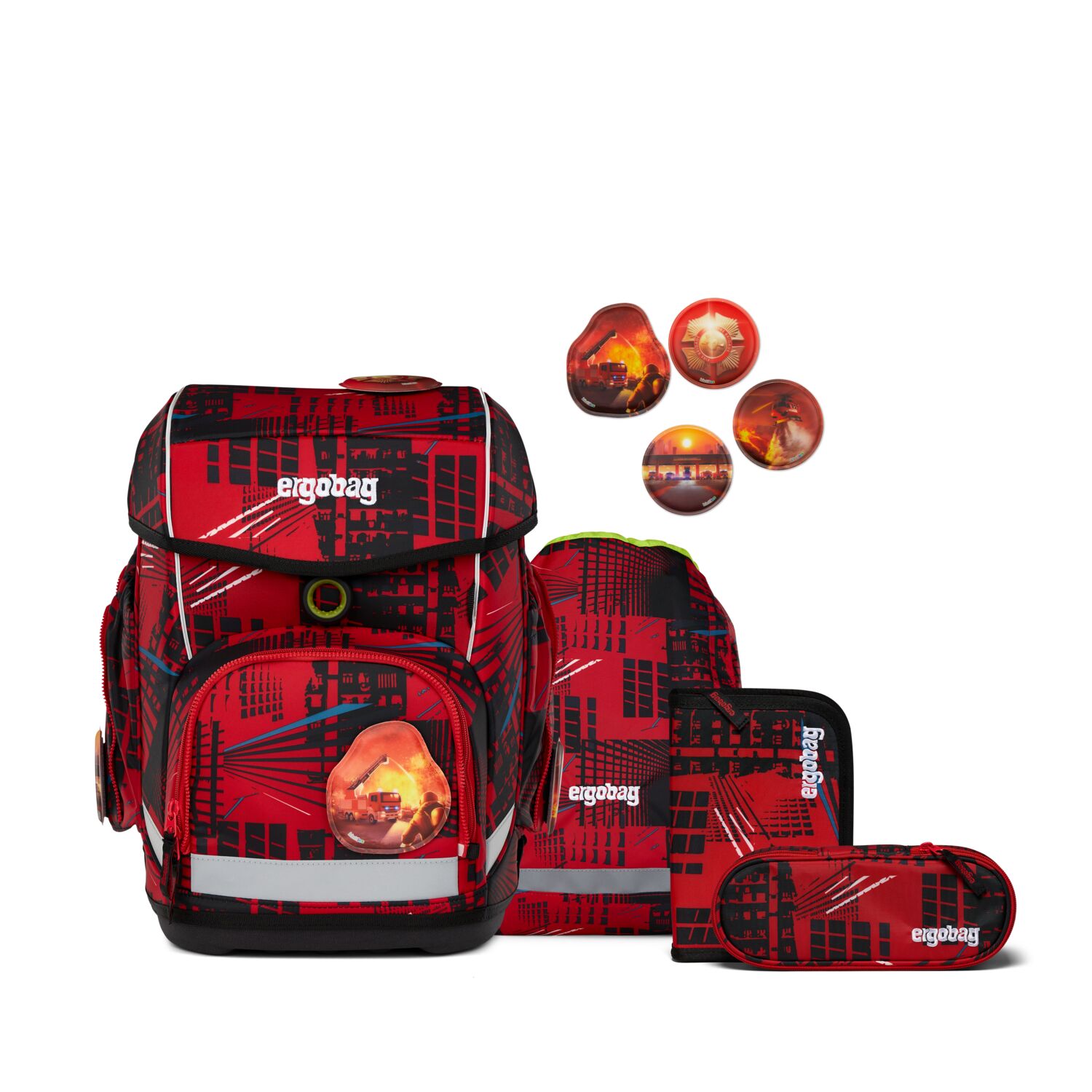 Ergobag Cubo Schulranzen Set 5-teilig-AlarmBärreitschaft