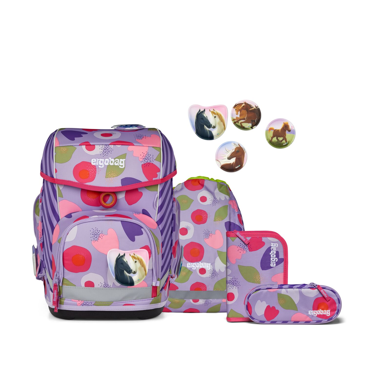 Ergobag Cubo Schulranzen Set 5-teilig-BlütenzauBär