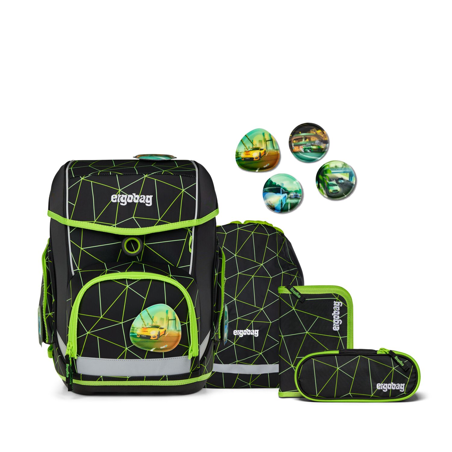 Ergobag Cubo Schulranzen Set 5-teilig-CyBär Race