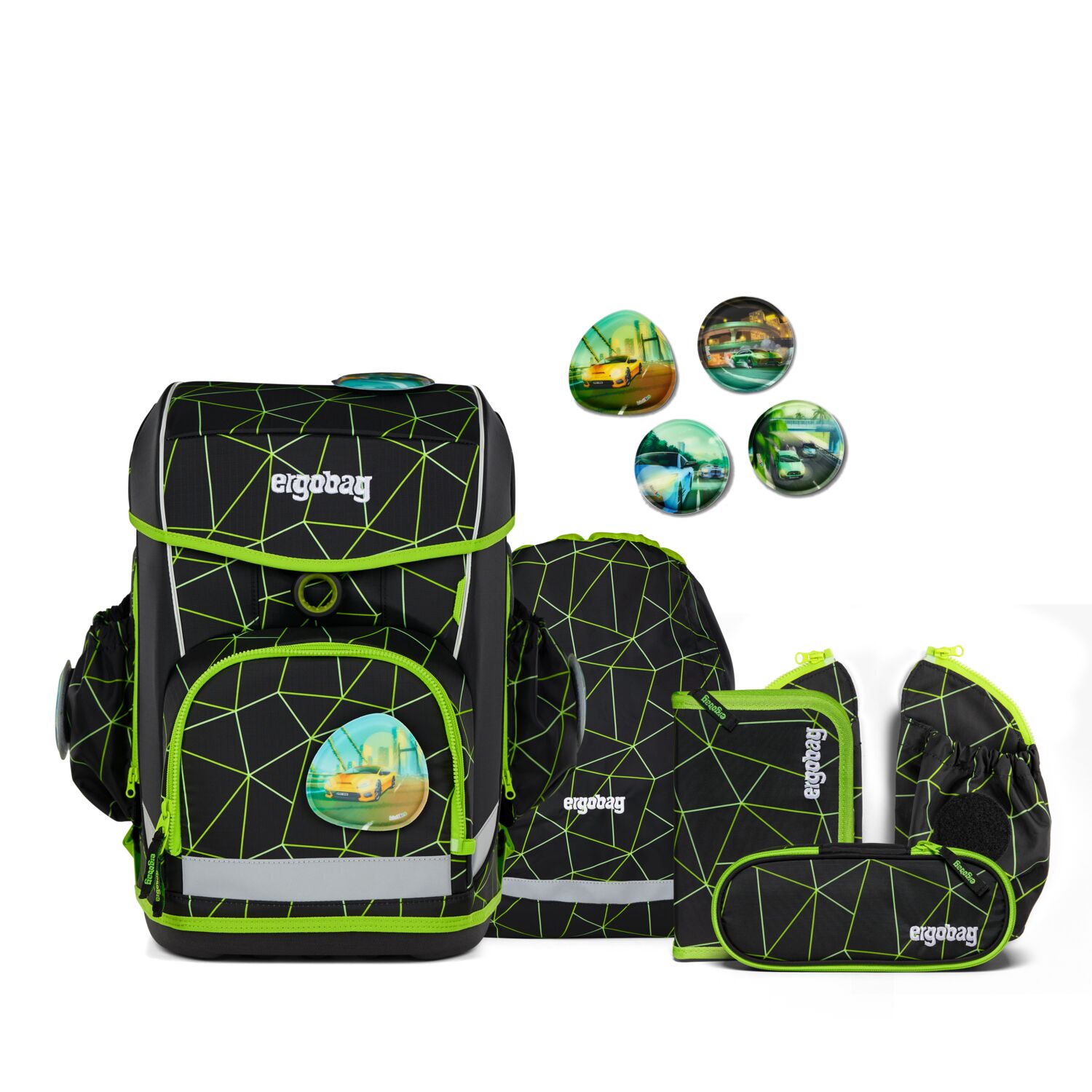 Ergobag Cubo Light Schulranzen Set 6-teilig-CyBär Race