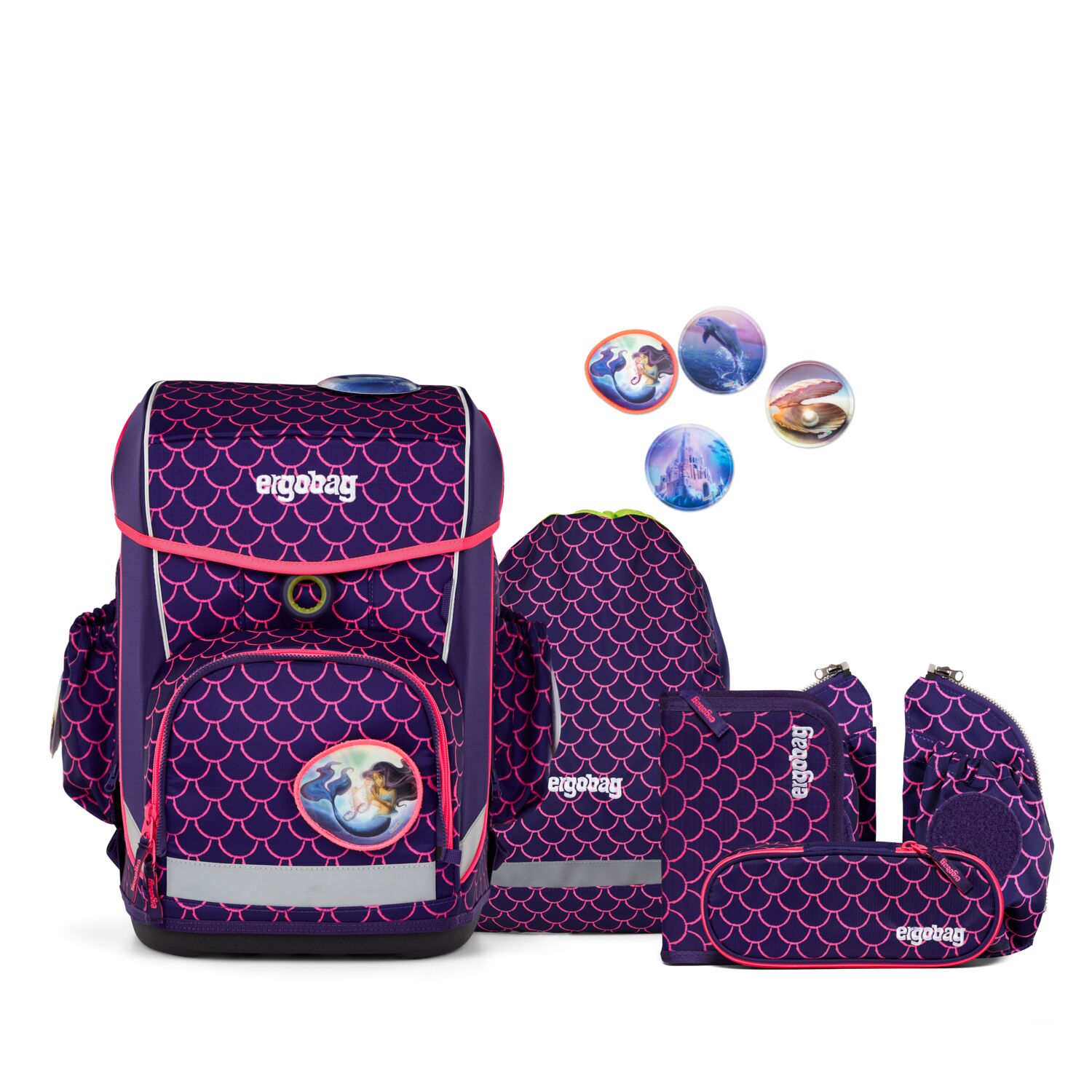 Ergobag Cubo Light Schulranzen Set 6-teilig-PerlentauchBär