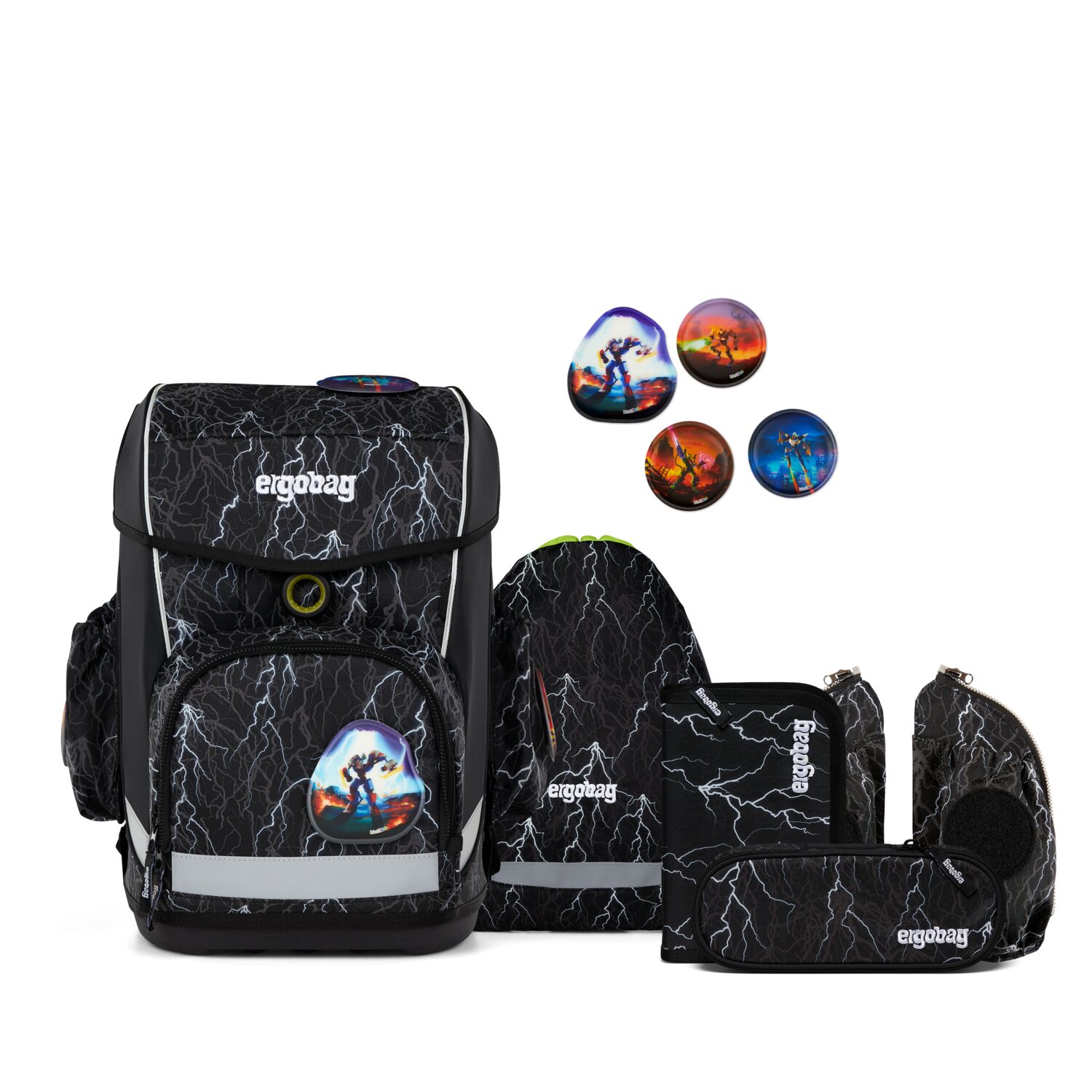 Ergobag Cubo Light Schulranzen Set 6-teilig-Super ReflektBär