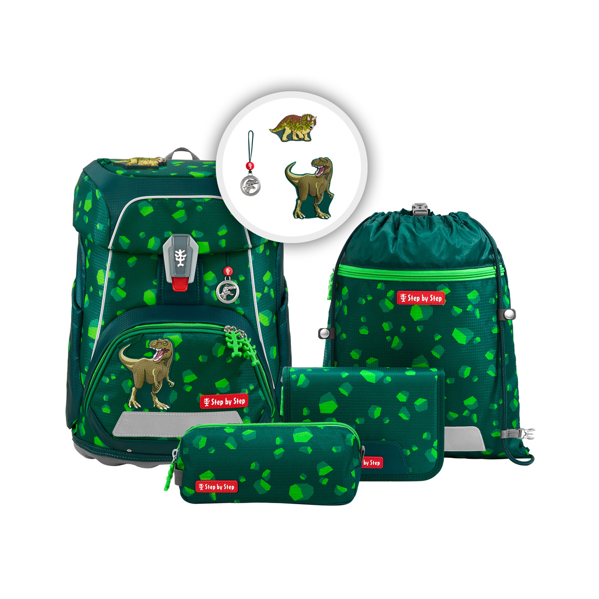 Step by Step Fit Schulranzen-Set 5-teilig-Dino Targo