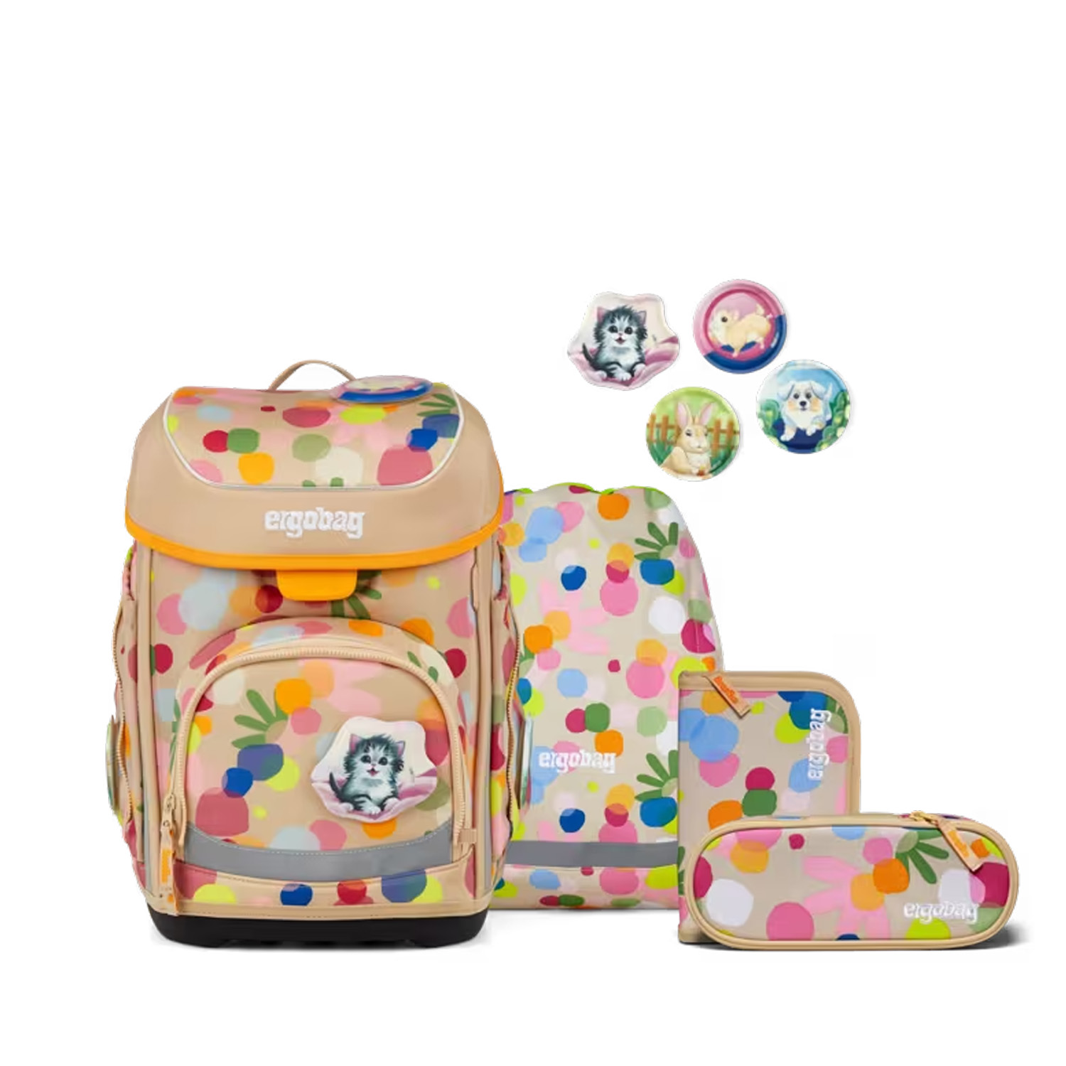 Ergobag Cubo Schulranzen Set 5-teilig-Flower PowBär