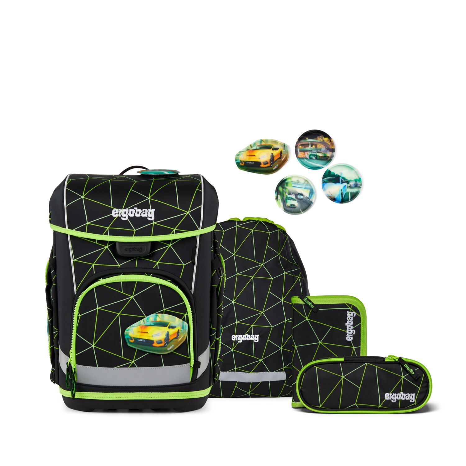 Ergobag Cubo Light Schulranzen-Set 5-teilig-CyBär Race