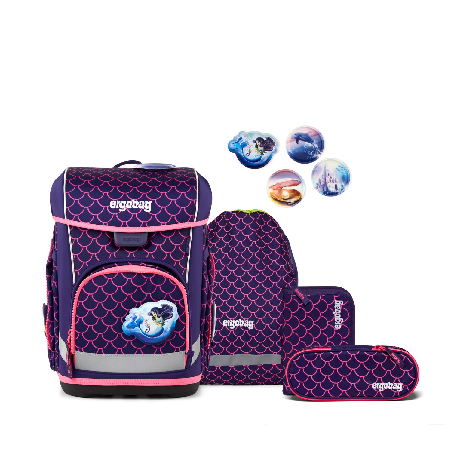 Ergobag Cubo Light Schulranzen-Set 5-teilig-PerlentauchBär