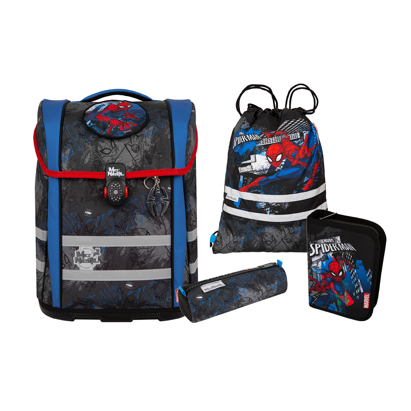 McNeill Perfecto Disney Schulranzen Set 5-teilig-Marvel Spider Man