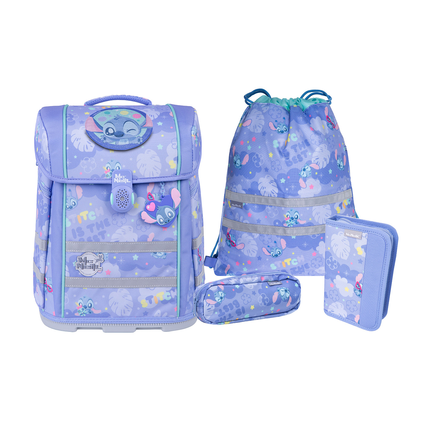 McNeill Perfecto Disney Schulranzen Set 5-teilig-Disney Stitch II