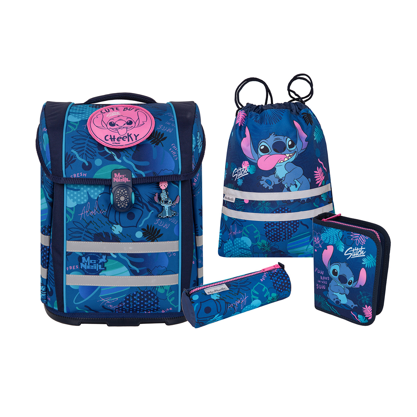McNeill Perfecto Disney Schulranzen Set 5-teilig-Disney Stitch