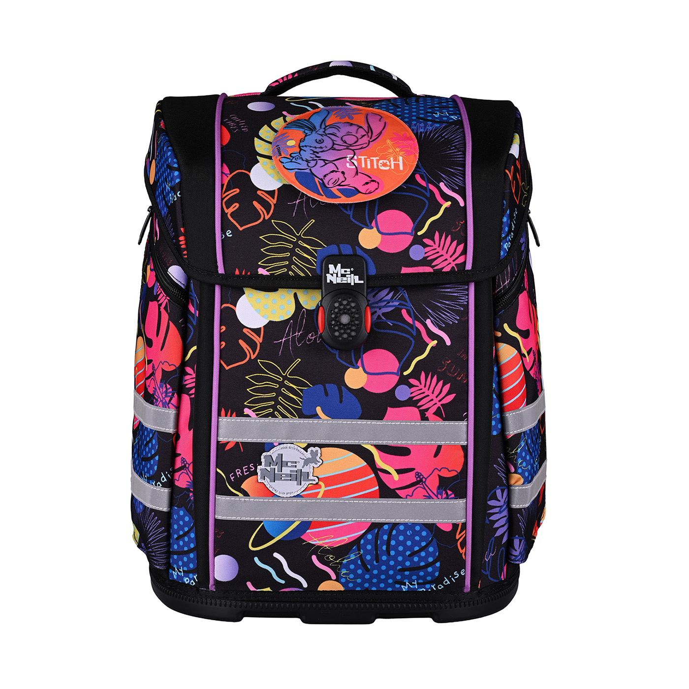 McNeill Perfecto Disney Schulranzen Set 5-teilig-Disney Stitch Black