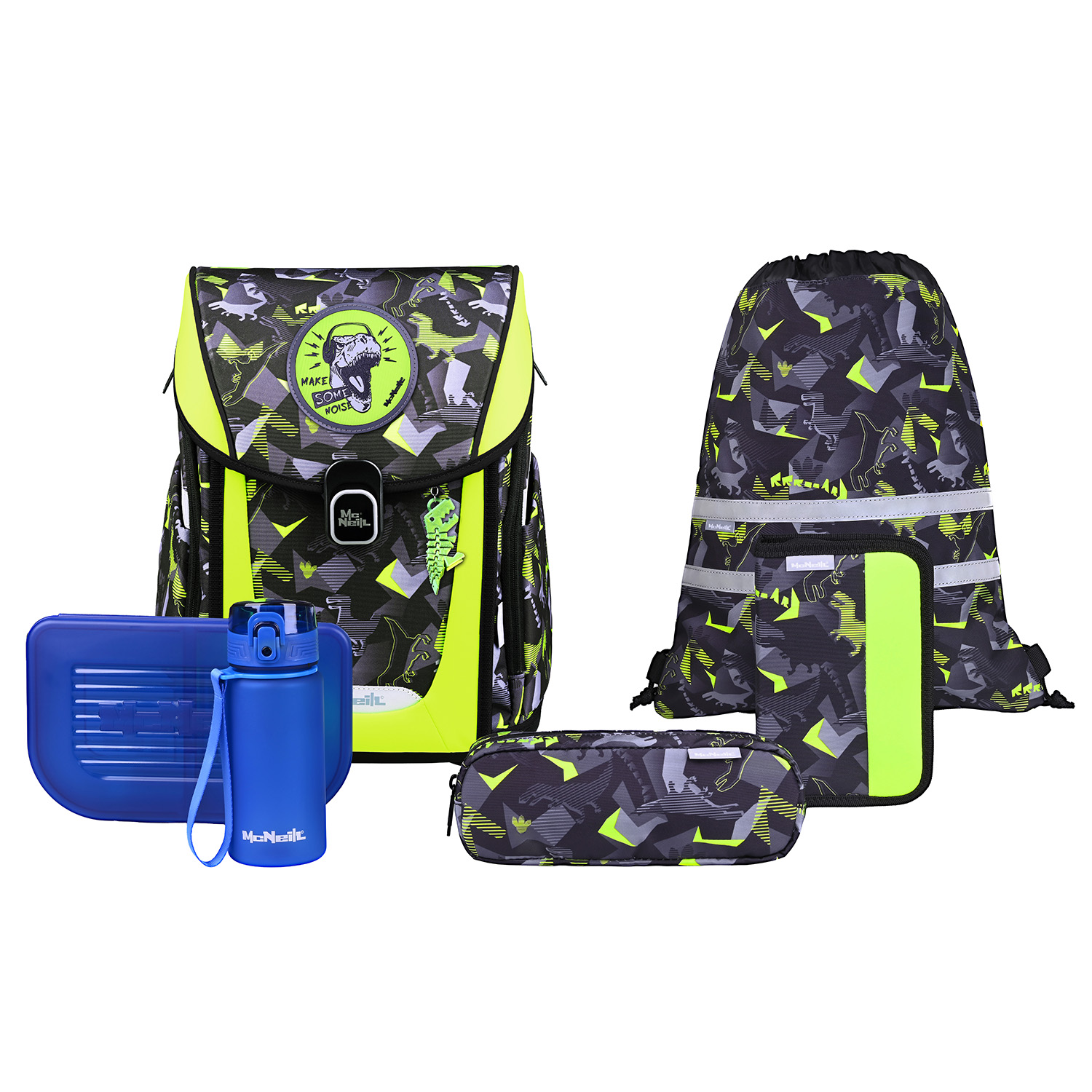 McNeill Primo Schulranzen-Set 9-teilig-Dinopark
