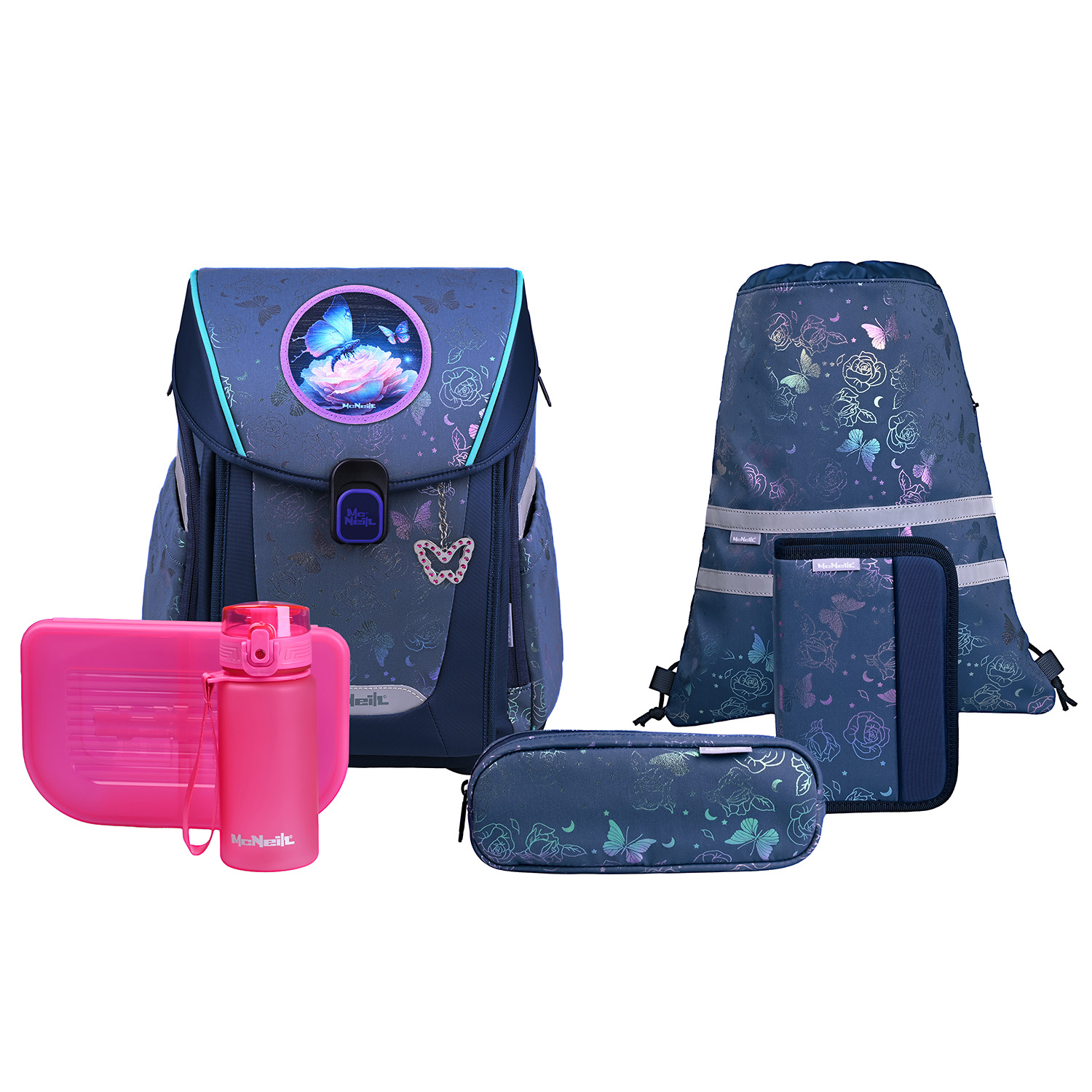 McNeill Primo Schulranzen-Set 9-teilig-Roses