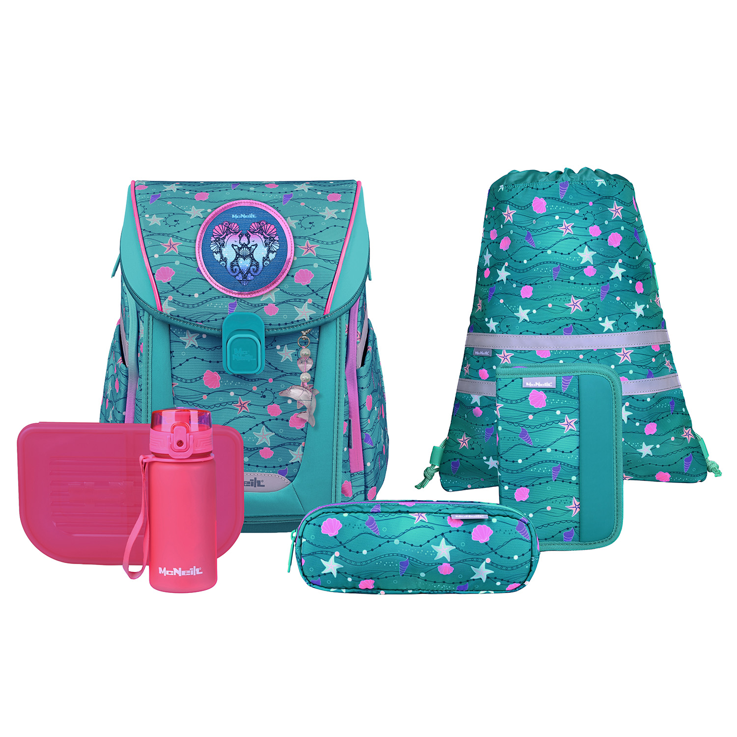 McNeill Primo Schulranzen-Set 9-teilig-Seafish
