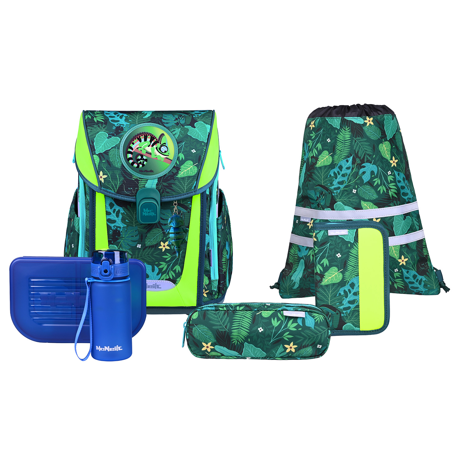 McNeill Primo Schulranzen-Set 9-teilig-Tropic