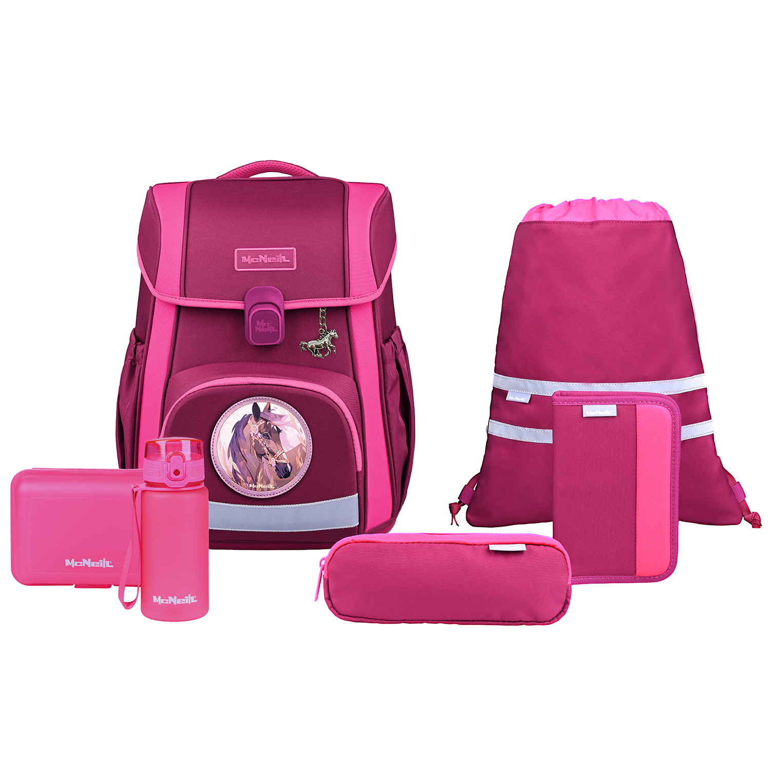 McNeill Bravo Schulranzen-Set 9-teilig-Berry