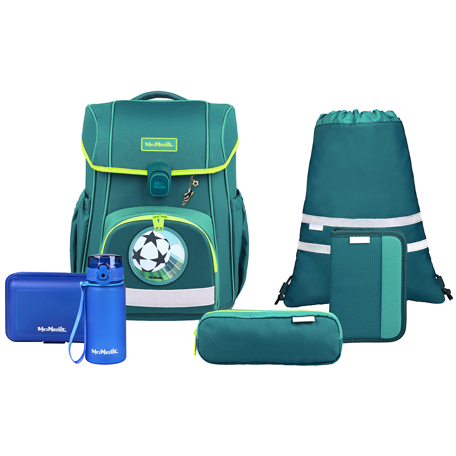 McNeill Bravo Schulranzen-Set 9-teilig-Petrol